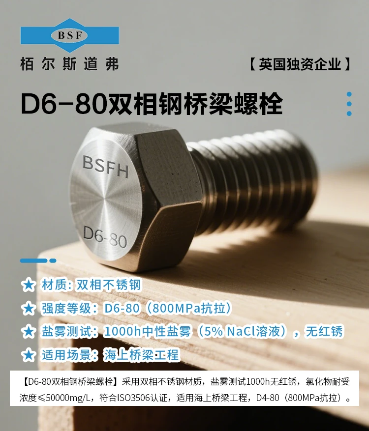 D6-80双相钢桥梁螺栓 D6-80双相钢桥梁螺栓